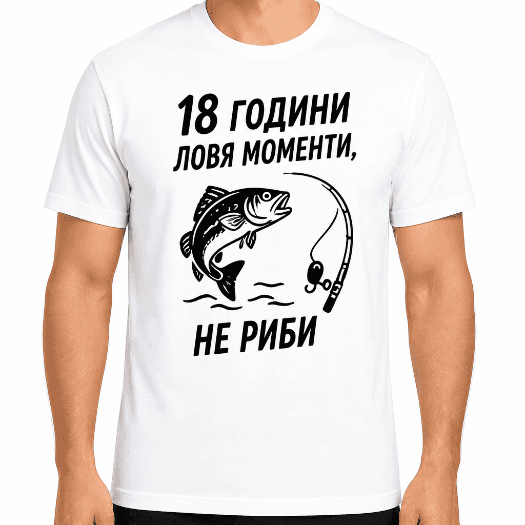Тениска за 18 години – 18 години ловя моменти, не риби
