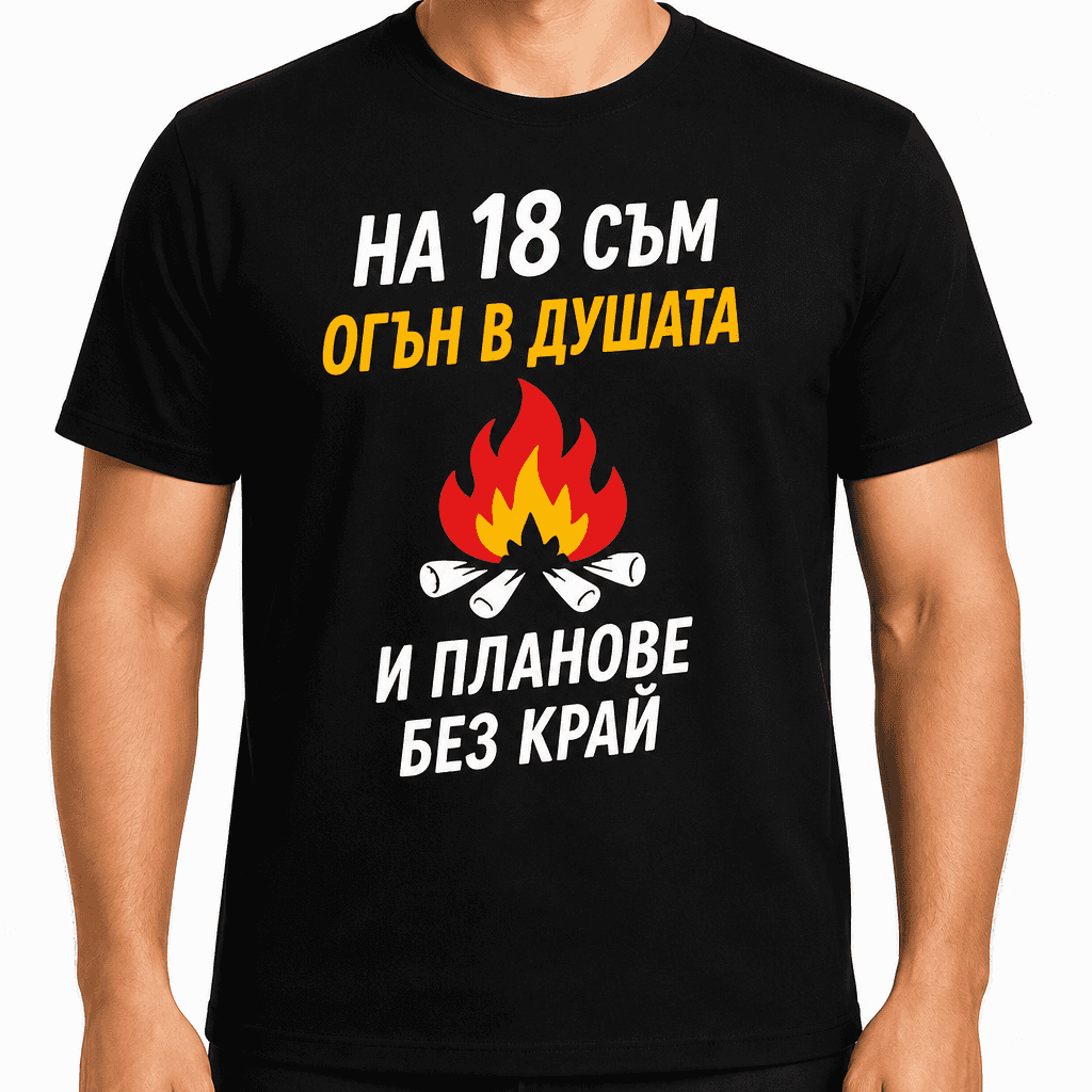 Тениска за 18 години – На 18 съм огън в душата и планове без край