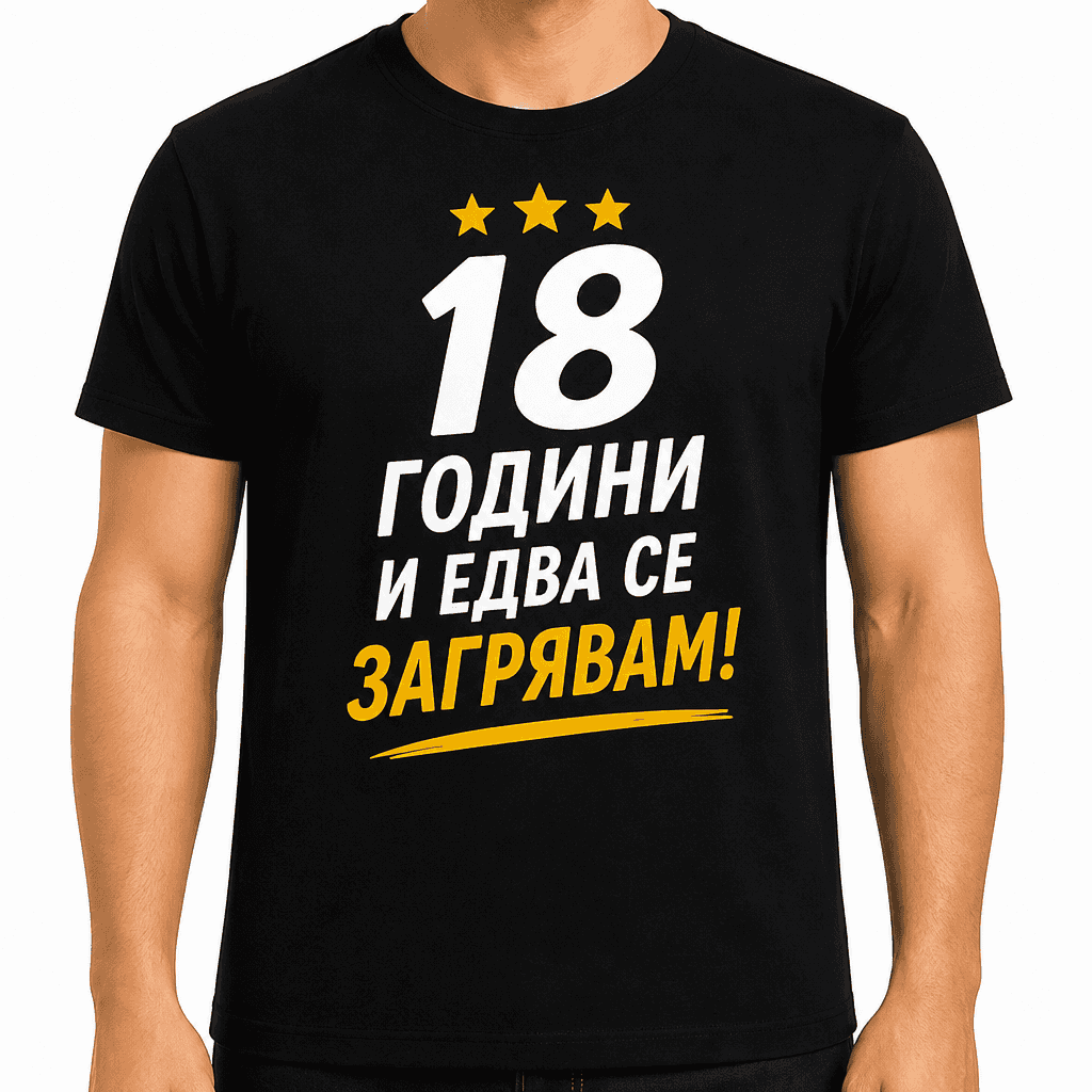 Тениска за 18 години – 18 години и едва се загрявам!