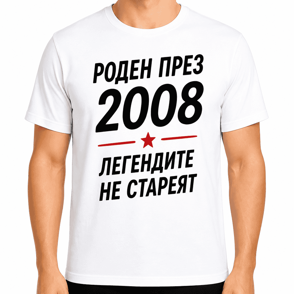 Тениска за 18 години – Роден през 2008 легендите не стареят