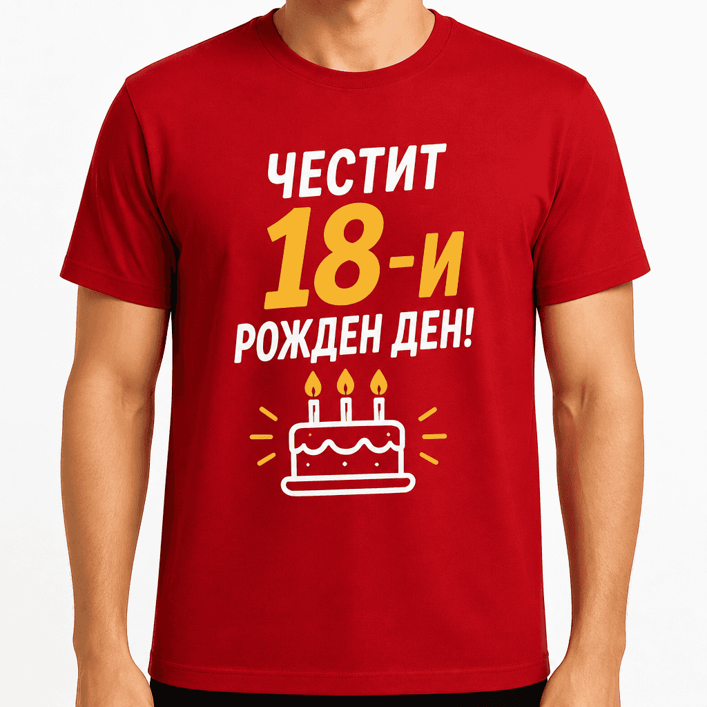 Тениска за 18 години – Честит 18-и рожден ден!