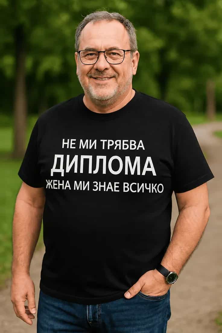 Смешна тениска жена ми знае всичко