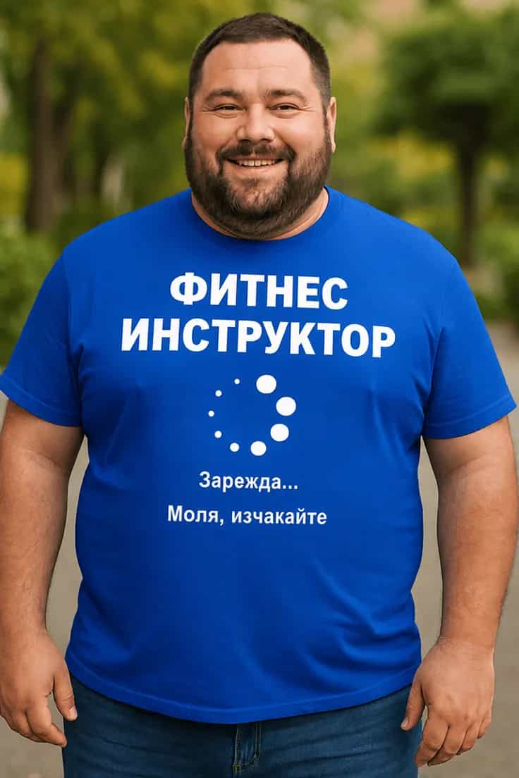 Смешна тениска фитнес инструктор зарежда