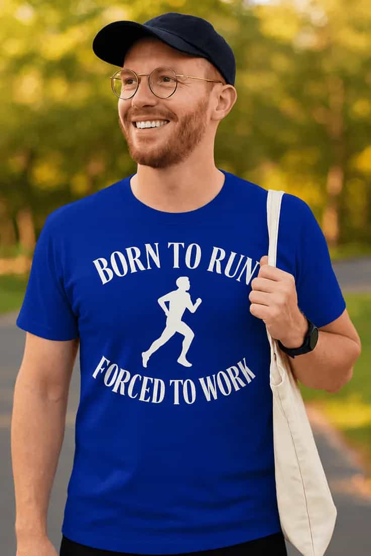 Смешна тениска роден да тича - BORN TO RUN $ FO