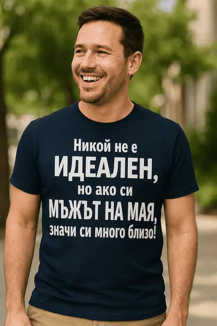 Смешна тениска идеален съпруг с име | Никой не е