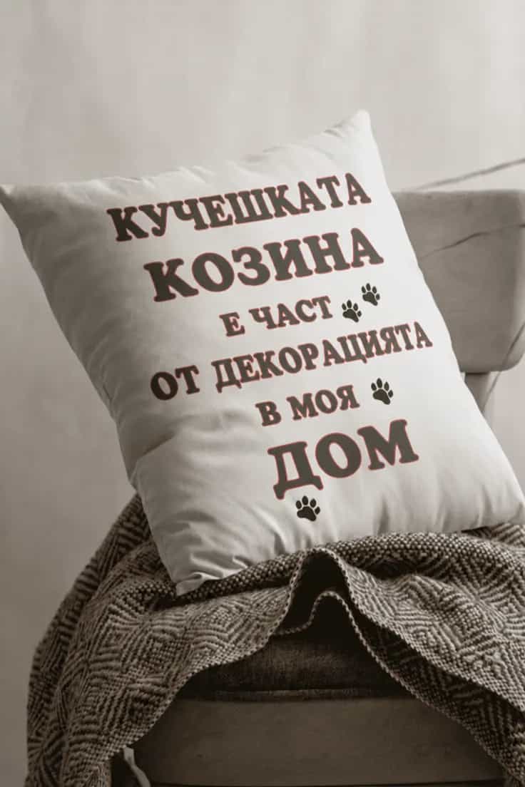 Декоративна възглавница кучешка козина декорация
