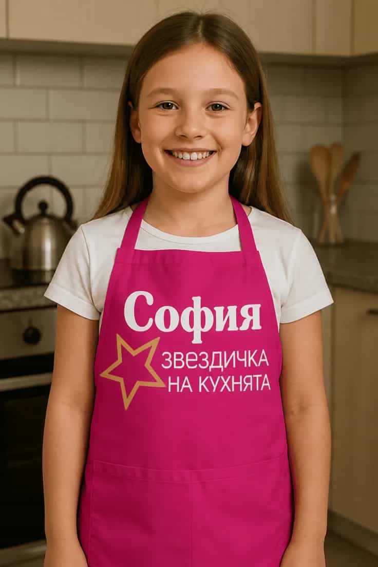 Престилка звездичка на кухнята с име - София