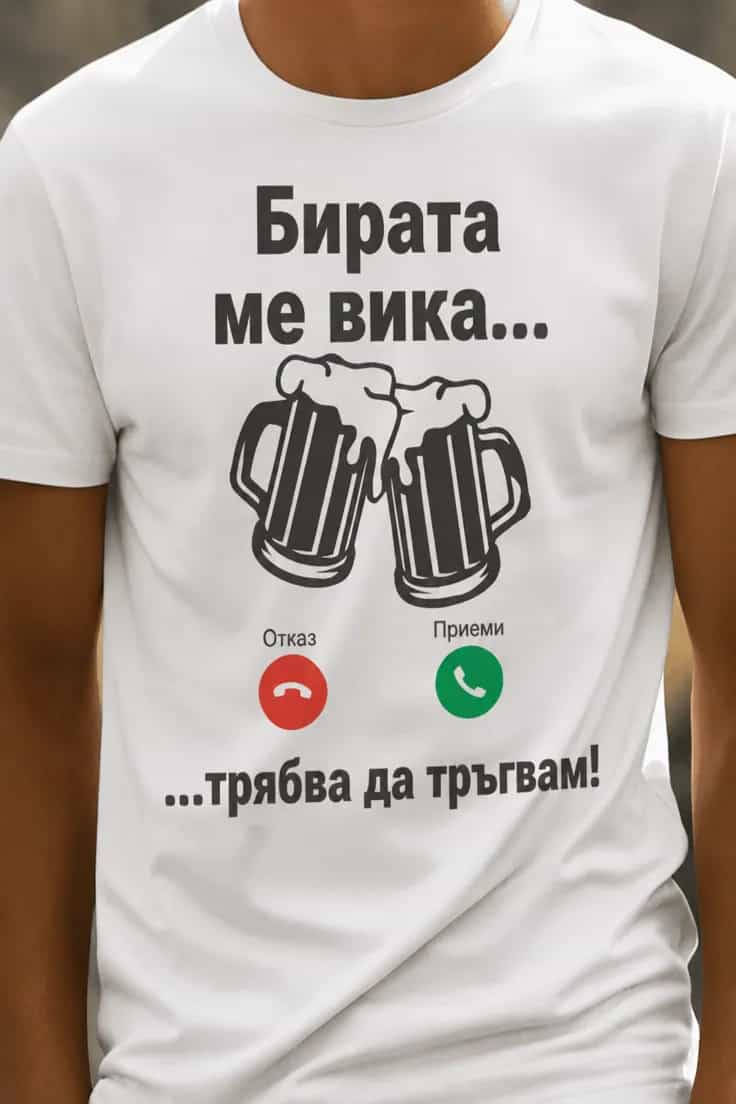 Смешна тениска бирата ме вика – Бирата ме вика...