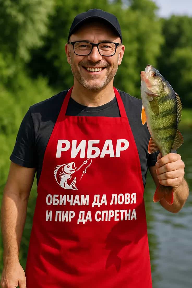 Престилка рибар обичам да ловя – РИБАР