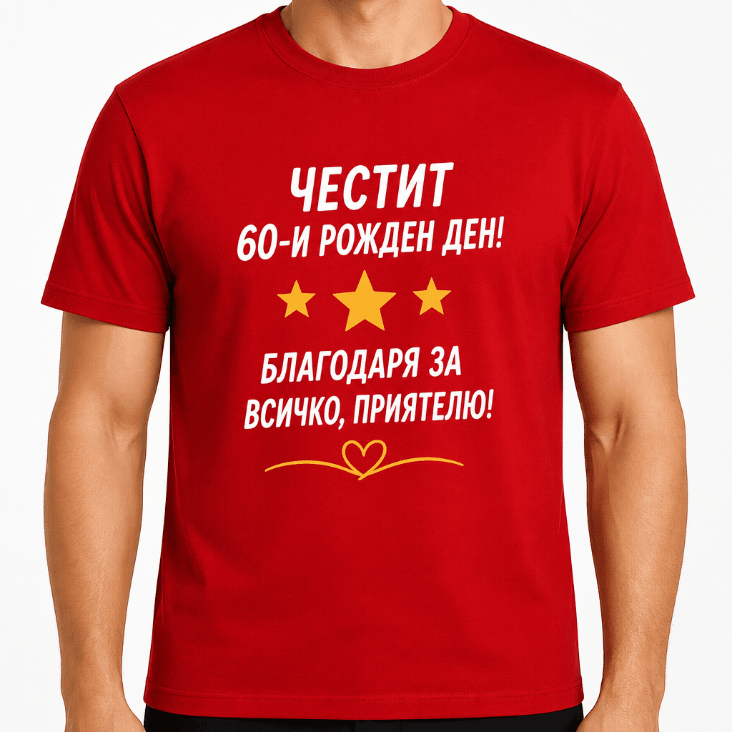 Тениска за 60 години – Честит 60-и рожден ден! Благодаря за всичко, приятелю!