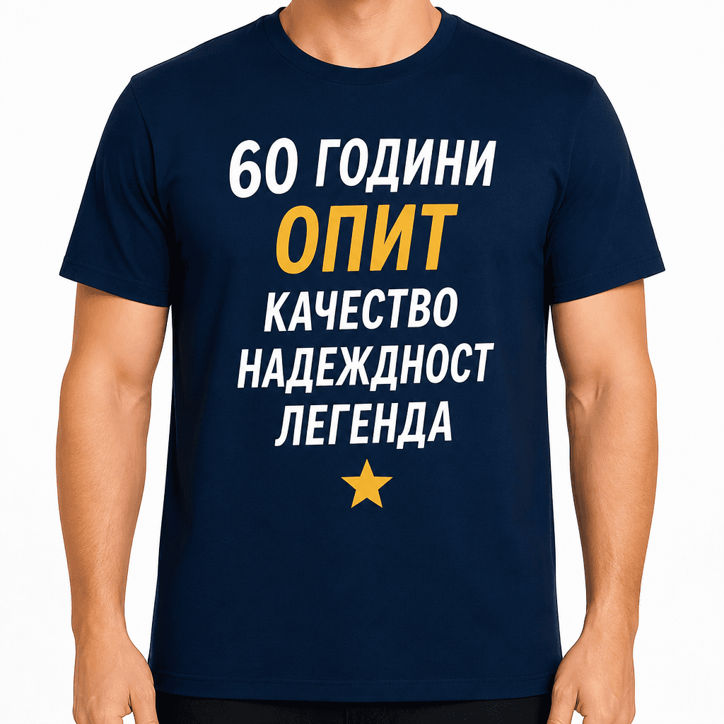 Тениска за 60 години – 60 години опит качество надеждност легенда