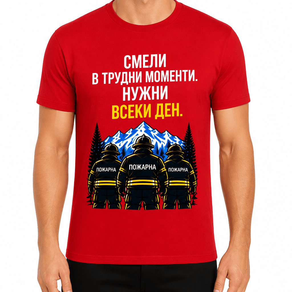 Тениска пожарникар – Смели в трудни моменти. Нужни всеки ден.