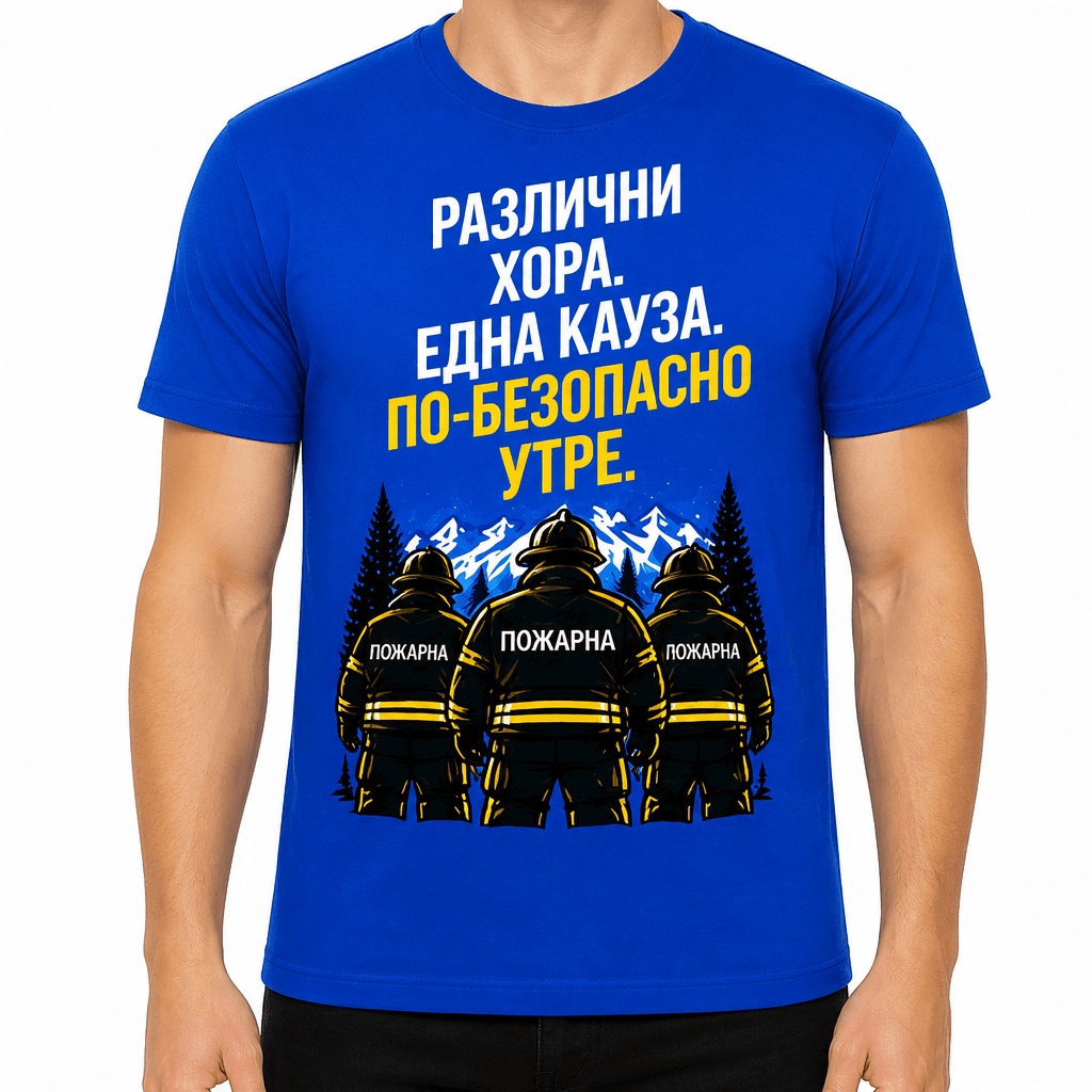 Тениска пожарникар – Различни хора. Една кауза. По-безопасно утре.
