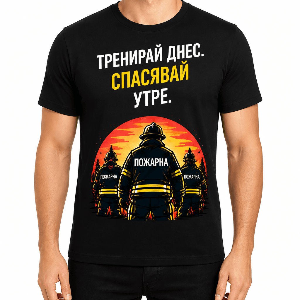 Тениска пожарникар – Тренирай днес. Спасявай утре.