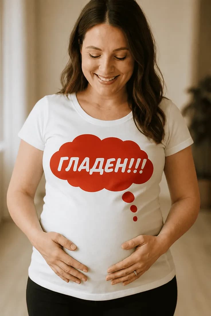Тениска за бременни Гладен - ГЛАДЕН!!!