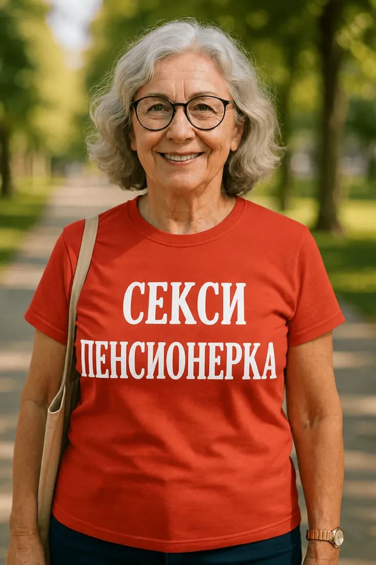 Смешна тениска секси пенсионерка – СЕКСИ ПЕНСИОНЕРКА
