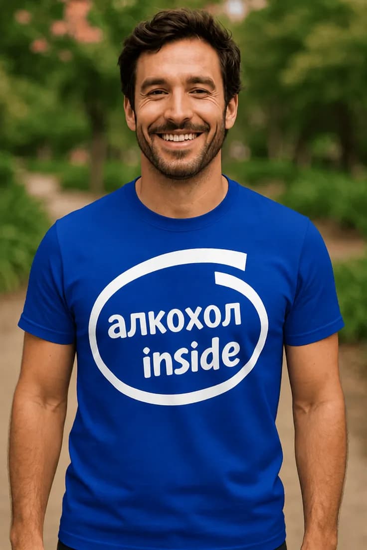 Смешна тениска алкохол вътре – алкохол inside