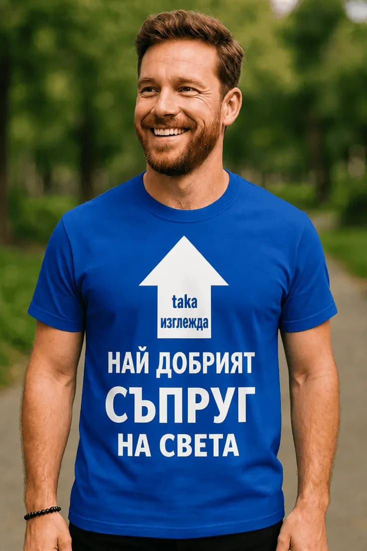 Смешна тениска най добрият съпруг - така изглежда