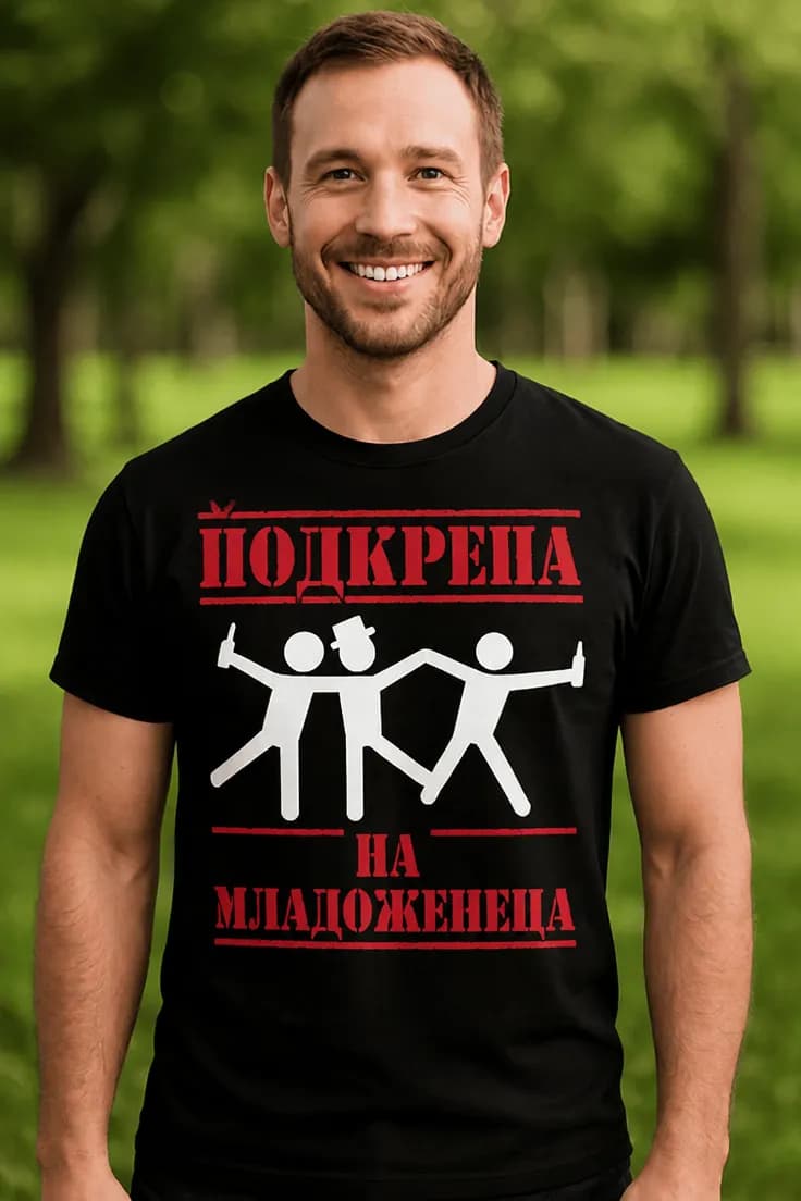 Смешна тениска подкрепа на младоженеца