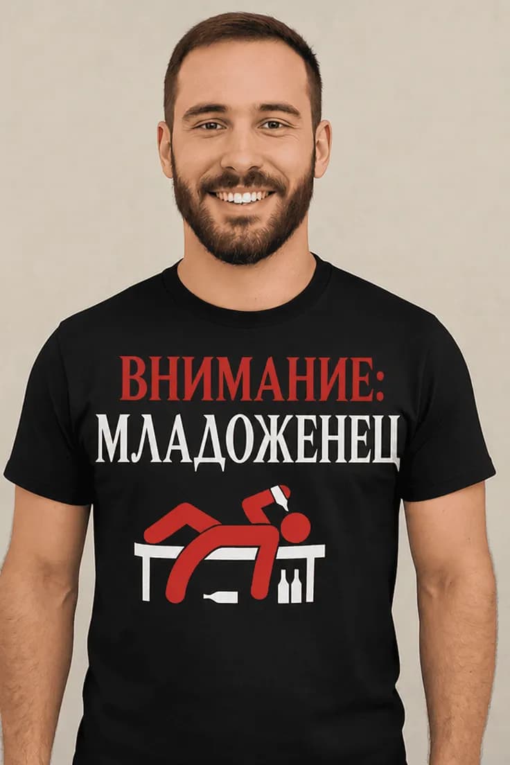 Смешна тениска внимание младоженец | ВНИМАНИЕ: