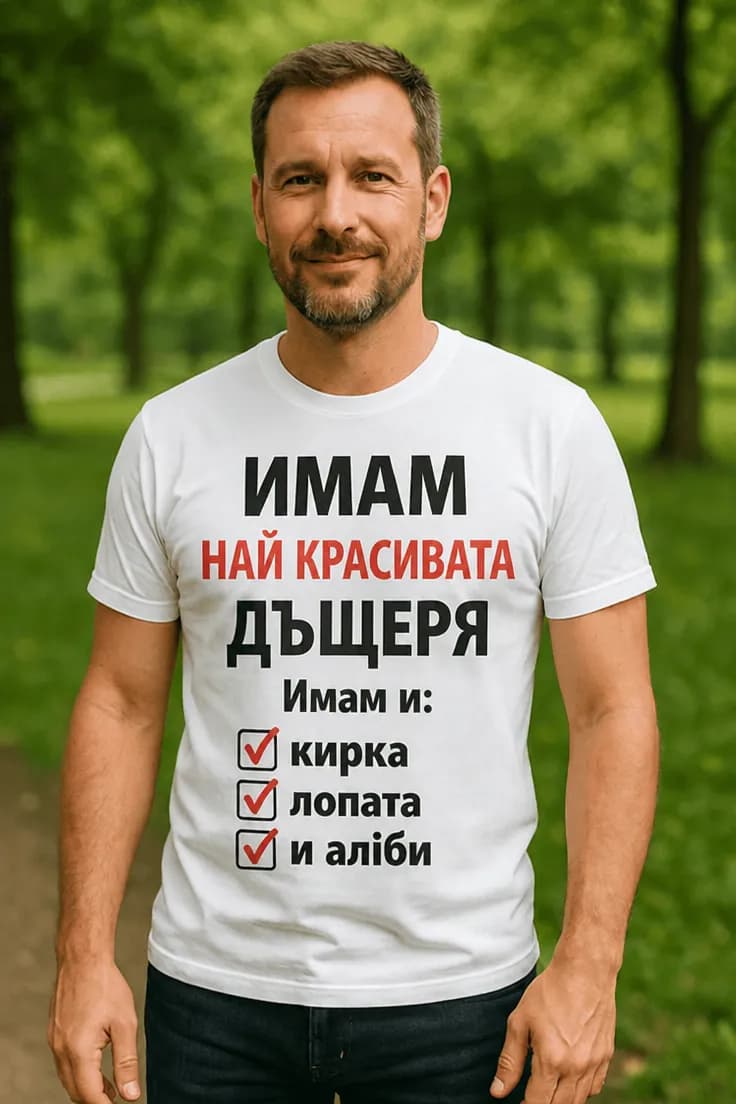 Смешна тениска най красива дъщеря – ИМАМ