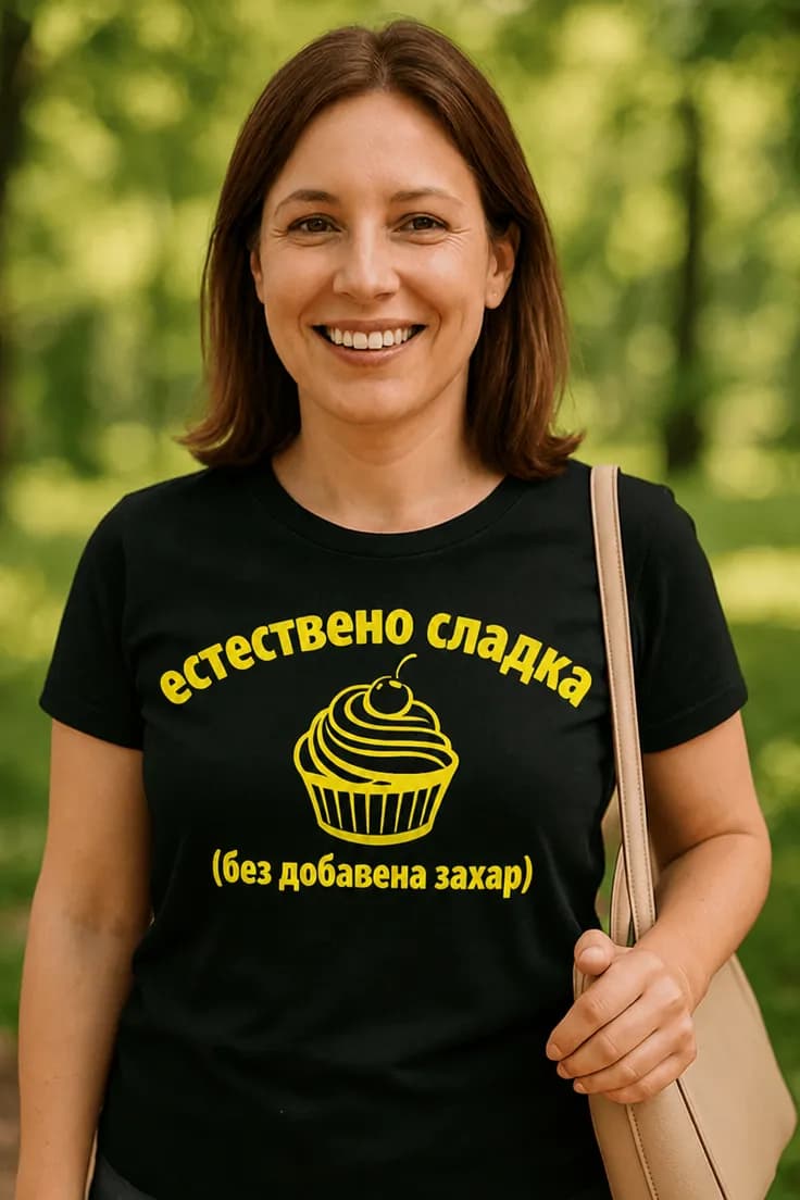 Смешна тениска естествено сладка | естествено сладка
