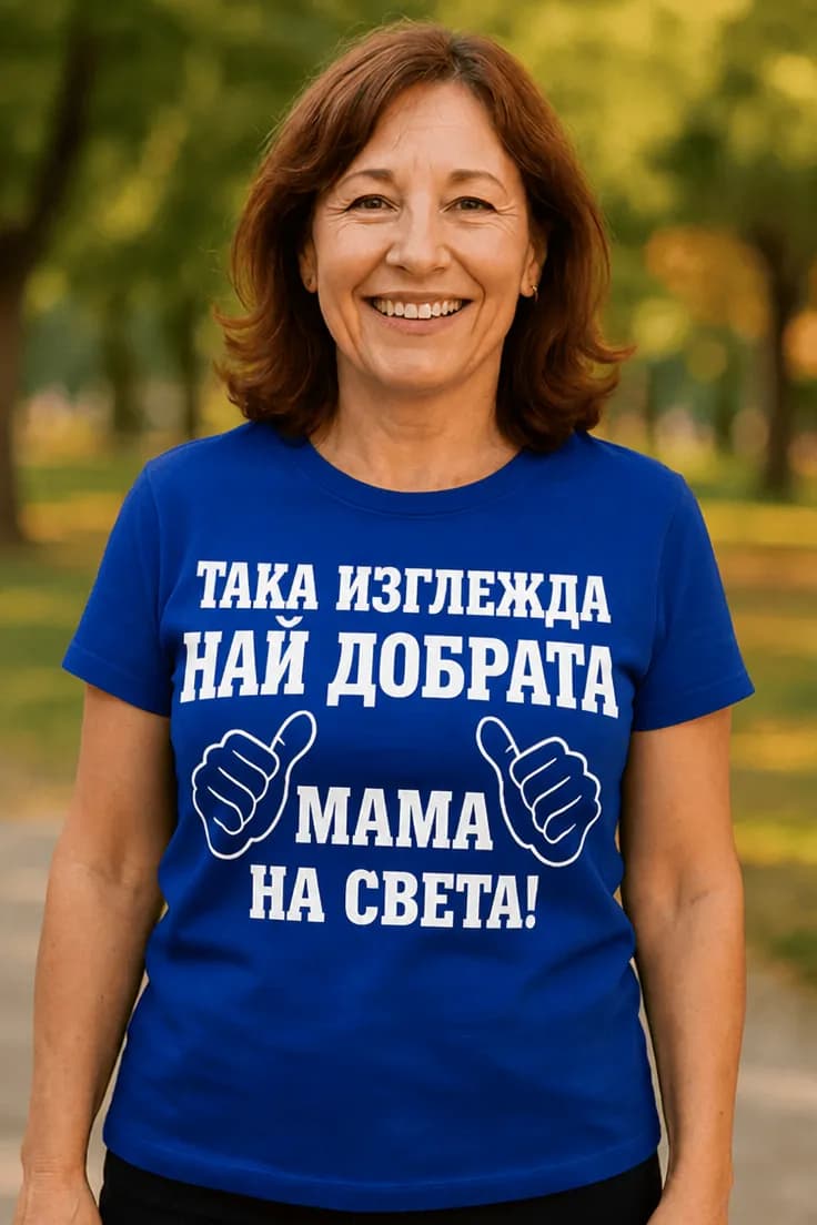 Тениска най-добрата мама с текст по избор