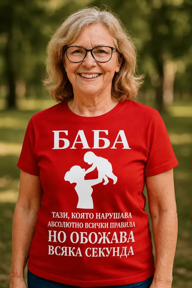 Смешна тениска баба нарушава правилата