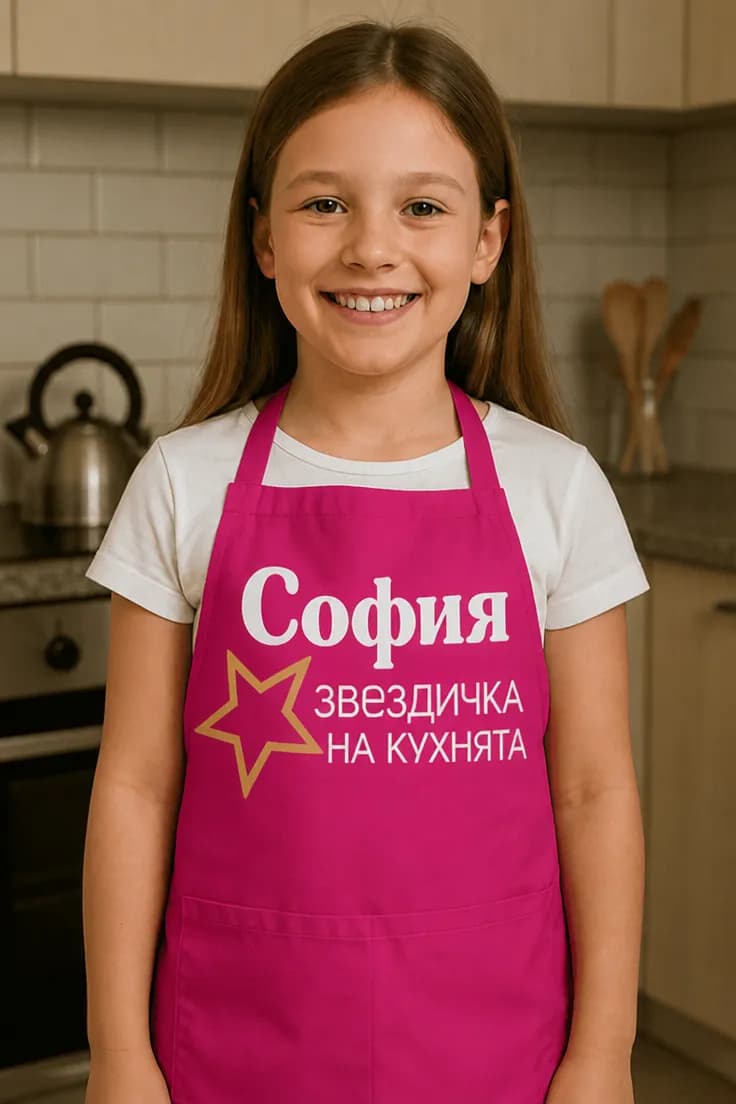 Престилка звездичка на кухнята с име - София