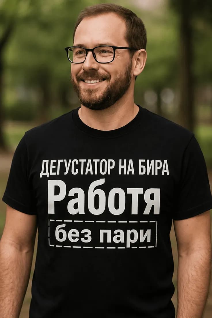 Смешна тениска дегустатор на бира - ДЕГУСТАТОР