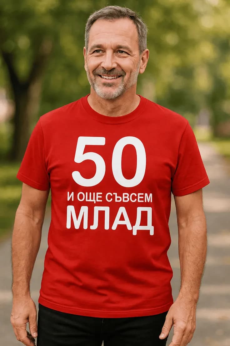 Смешна тениска 50 и още млад | 50 И ОЩЕ СЪВСЕМ