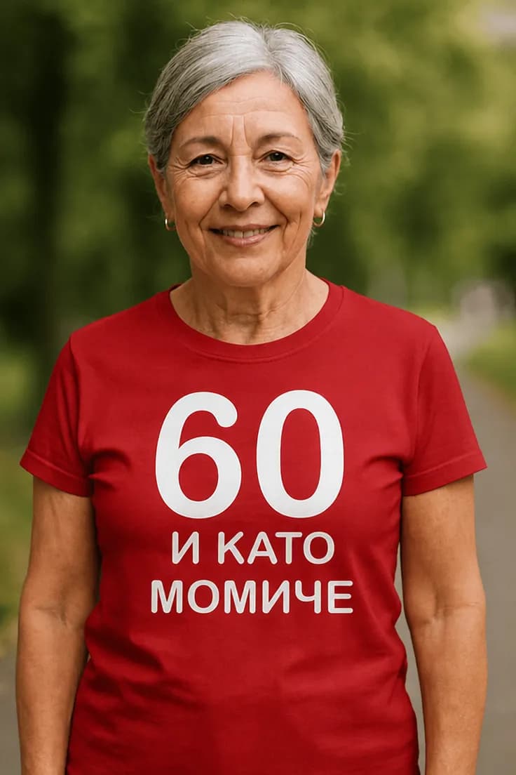 Смешна тениска 60 и като момиче | 60 И КАТО МОМИЧЕ.
