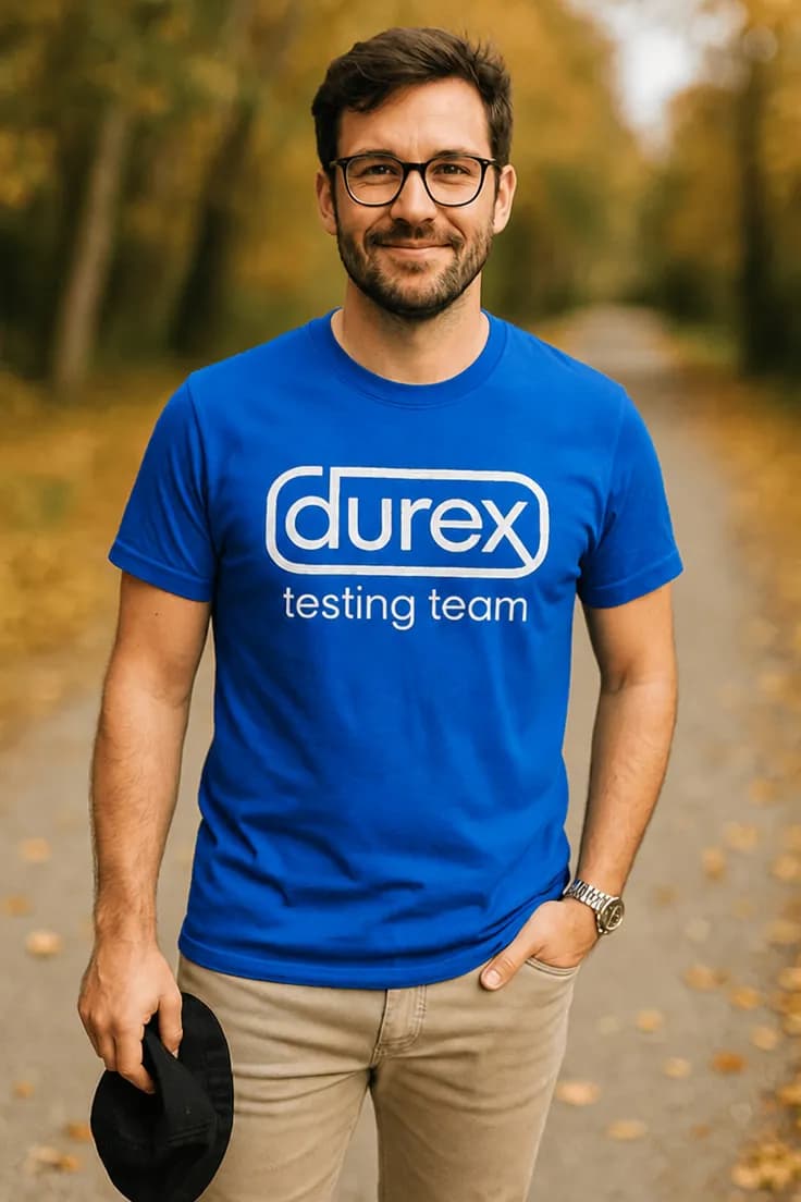 Смешна тениска тестов екип Durex (durex) testing team