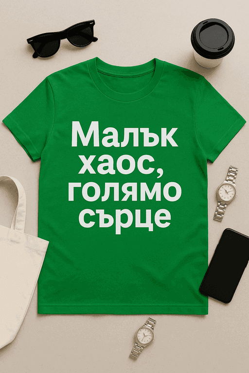 Тениска „Малък хаос, голямо сърце“