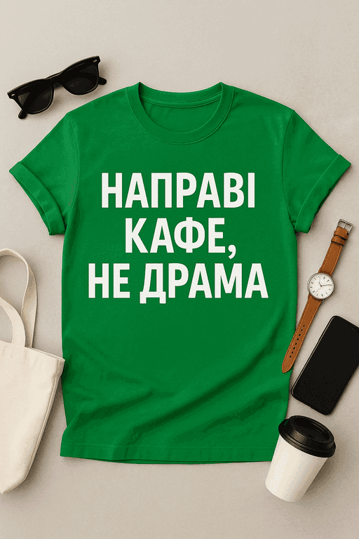 Тениска „Направи кафе, не драма“