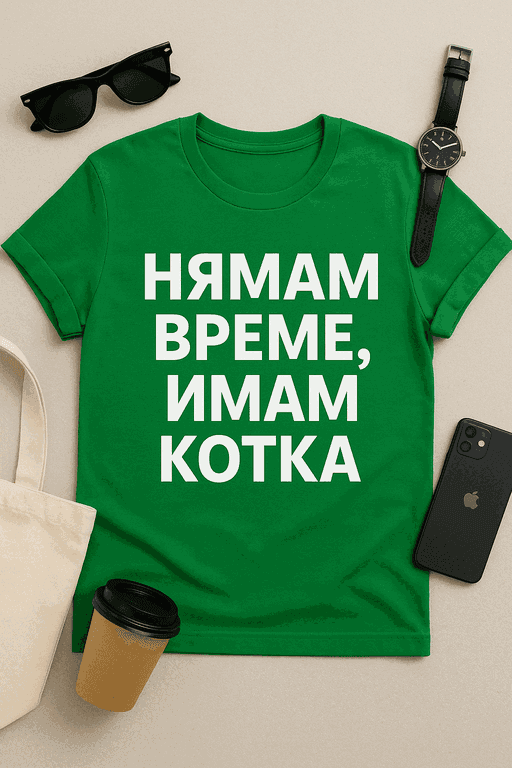 Тениска „Нямам време, имам котка“