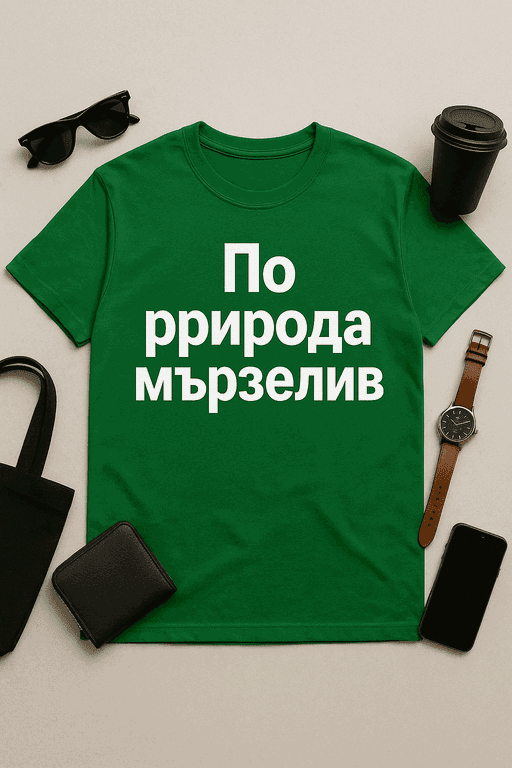 Тениска 'По природа мързелив'