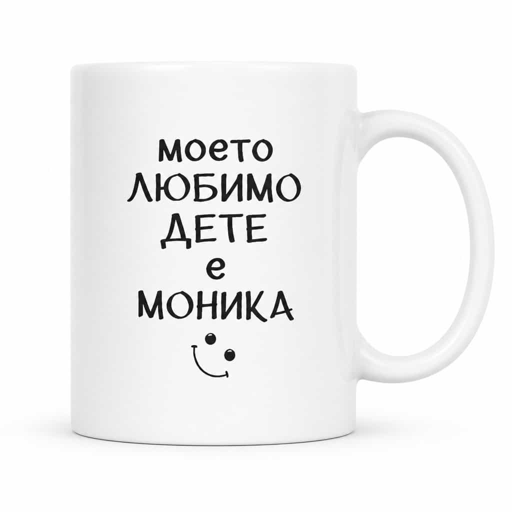 Смешна чаша любимото ми дете с име - МОНИКА