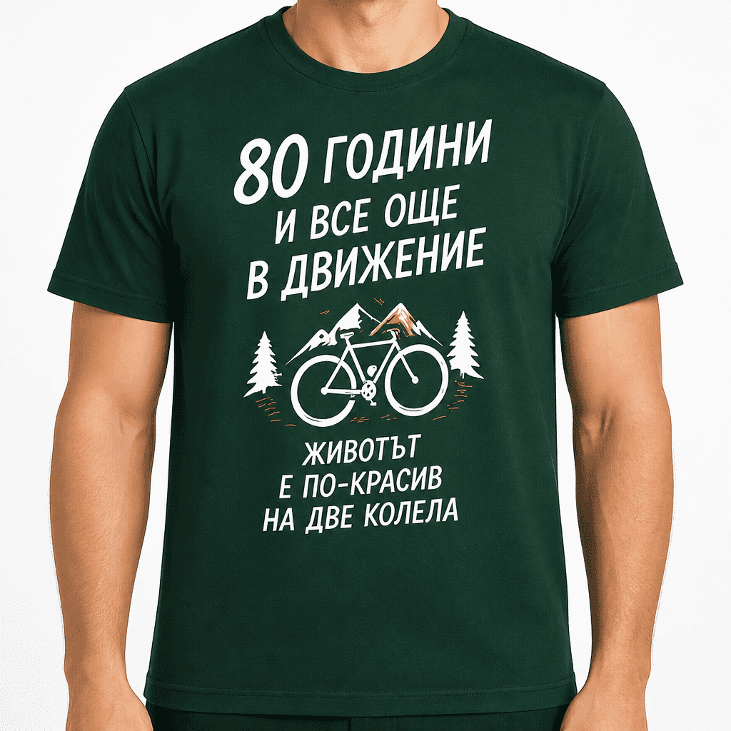 Тениска за 80 години – 80 години и все още в движение животът е по-красив на две колела