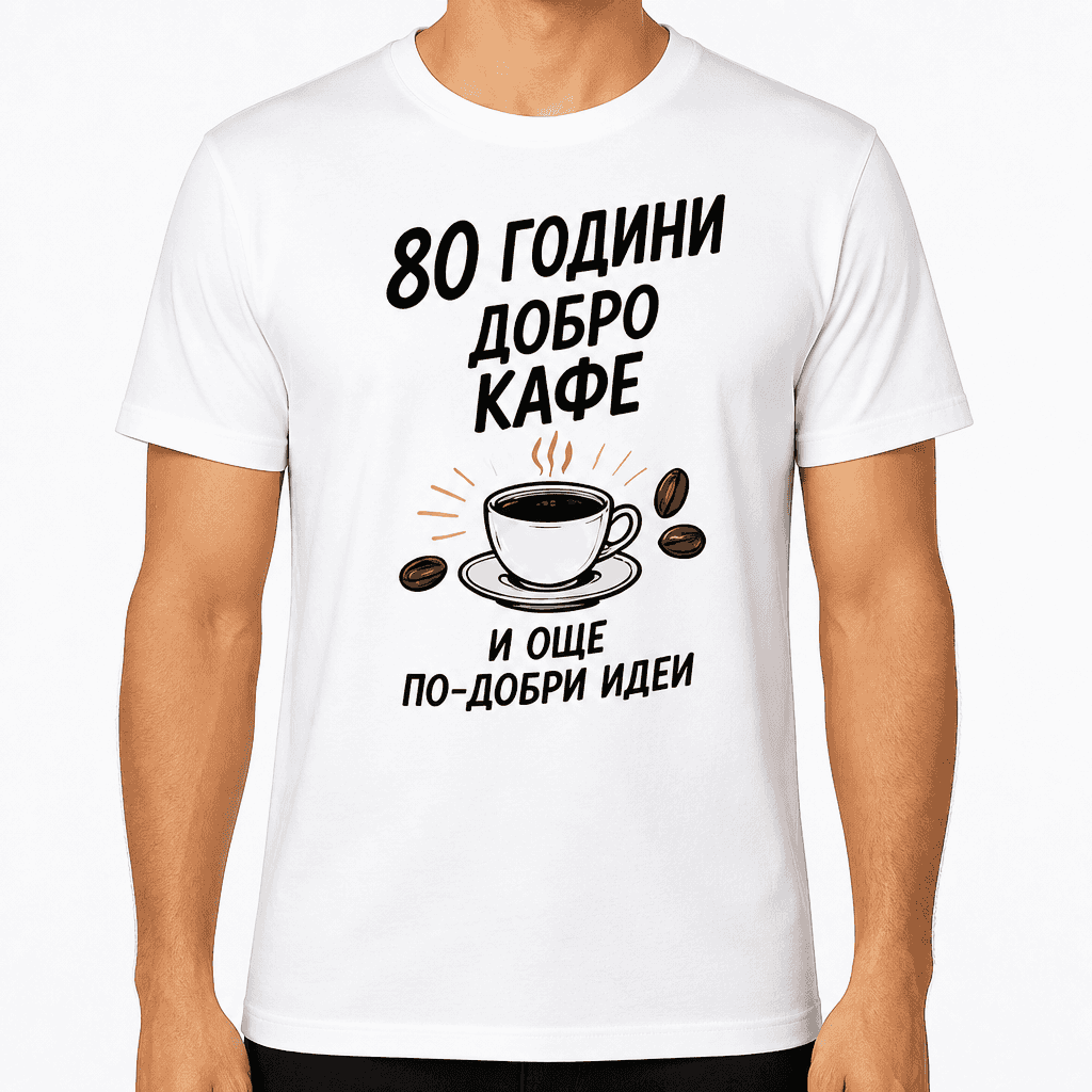 Тениска за 80 години – 80 години добро кафе и още по-добри идеи