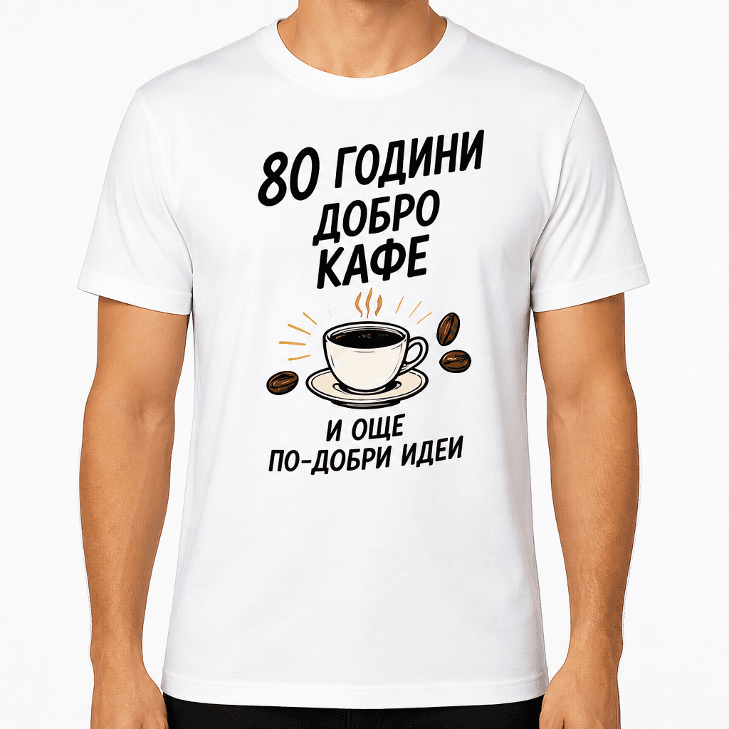 Тениска за 80 години – 80 години добро кафе и още по-добри идеи
