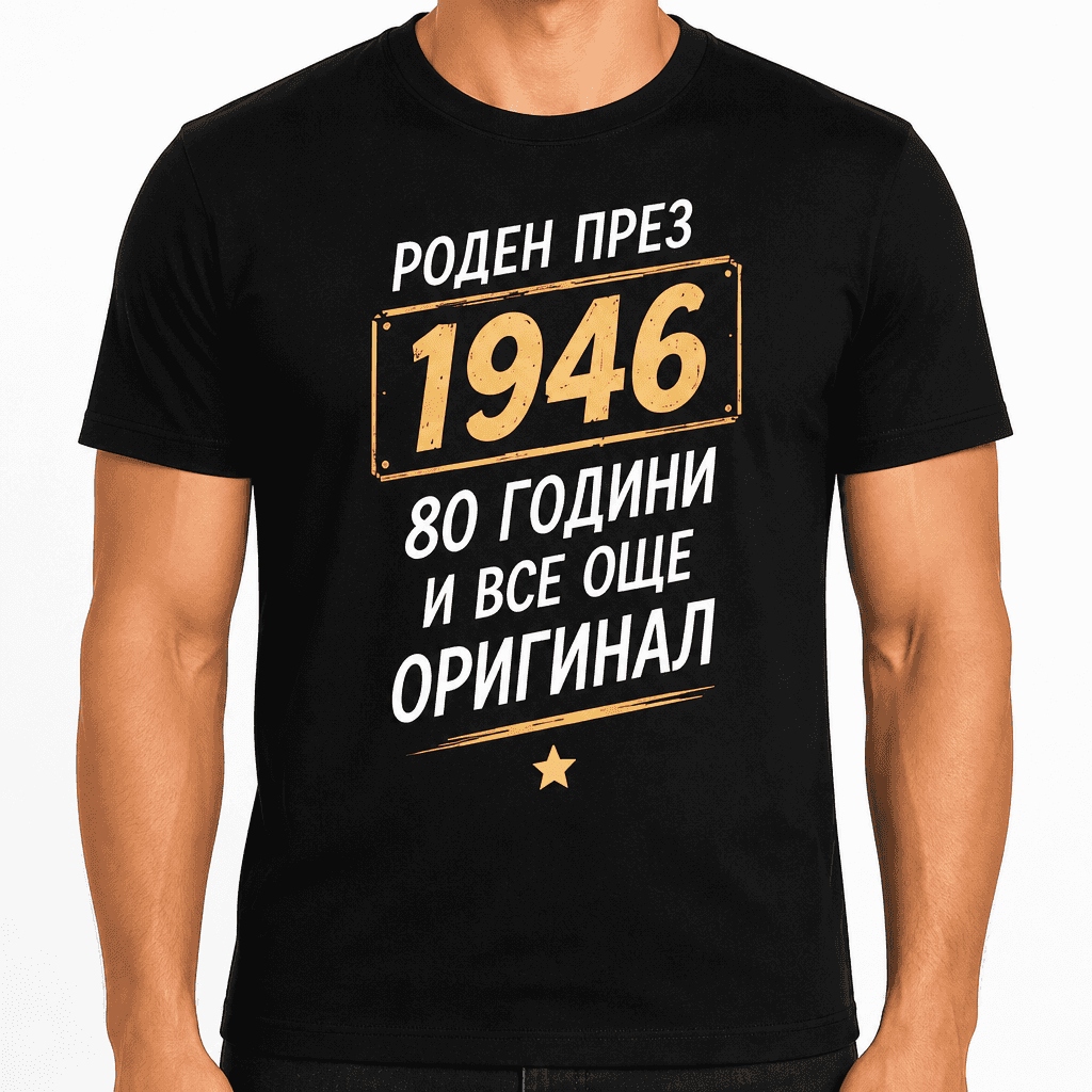 Тениска за 80 години – Роден през 1946 80 години и все още оригинал