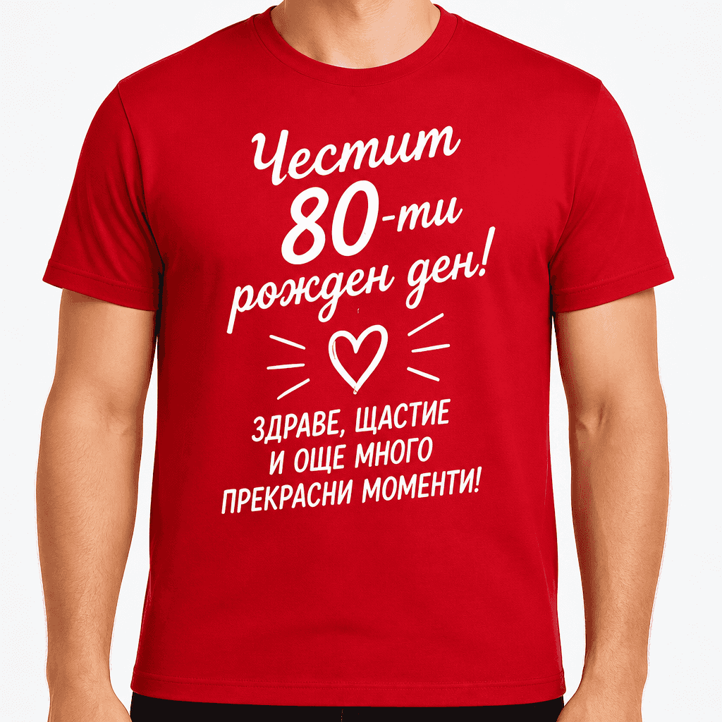 Тениска за 80 години – Честит 80-ти рожден ден!