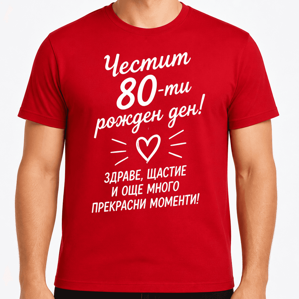 Тениска за 80 години – Честит 80-ти рожден ден!