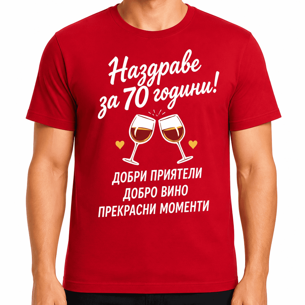 Тениска за 70 години – Наздраве за 70 години!