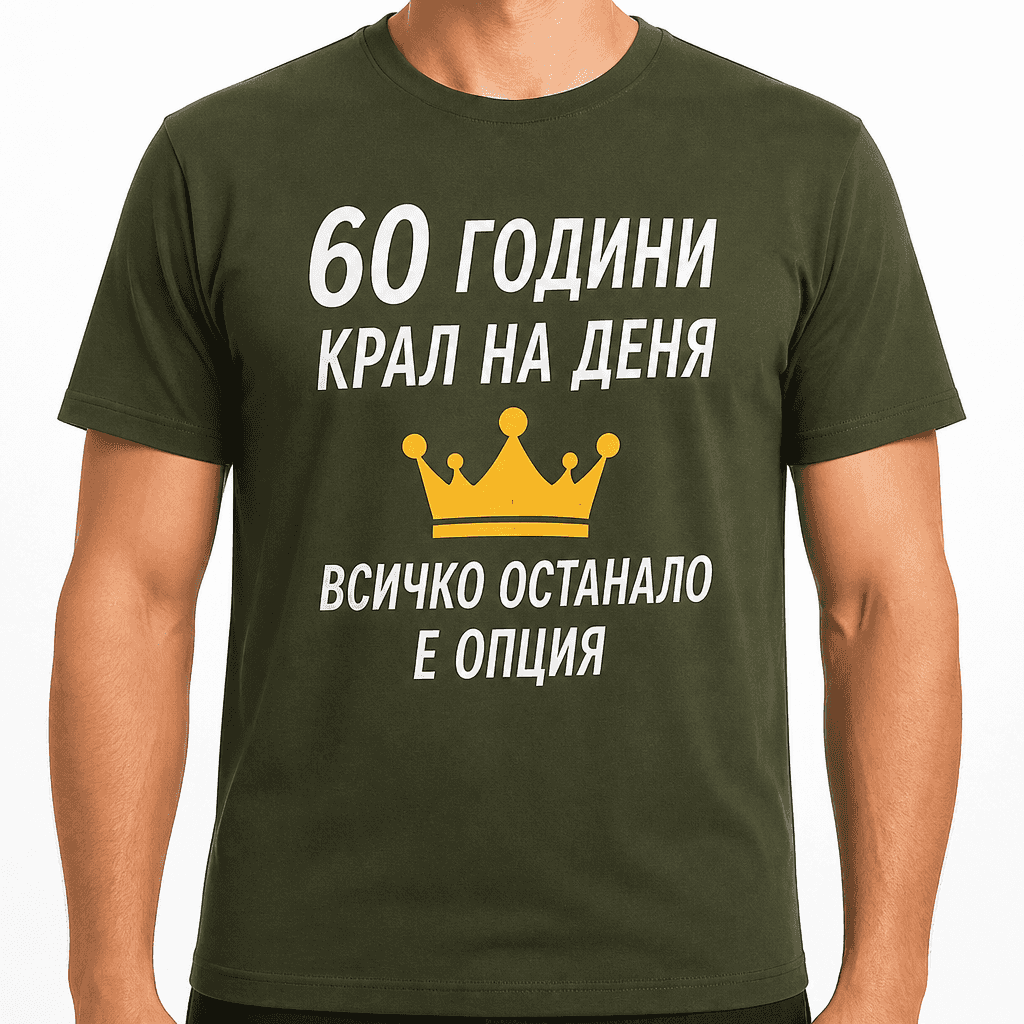 Тениска за 60 години – 60 години крал на деня всичко останало е опция