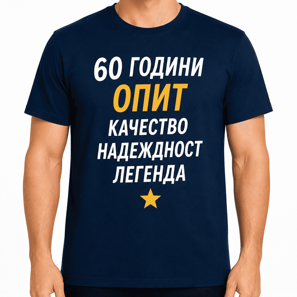 Тениска за 60 години – 60 години опит качество надеждност легенда