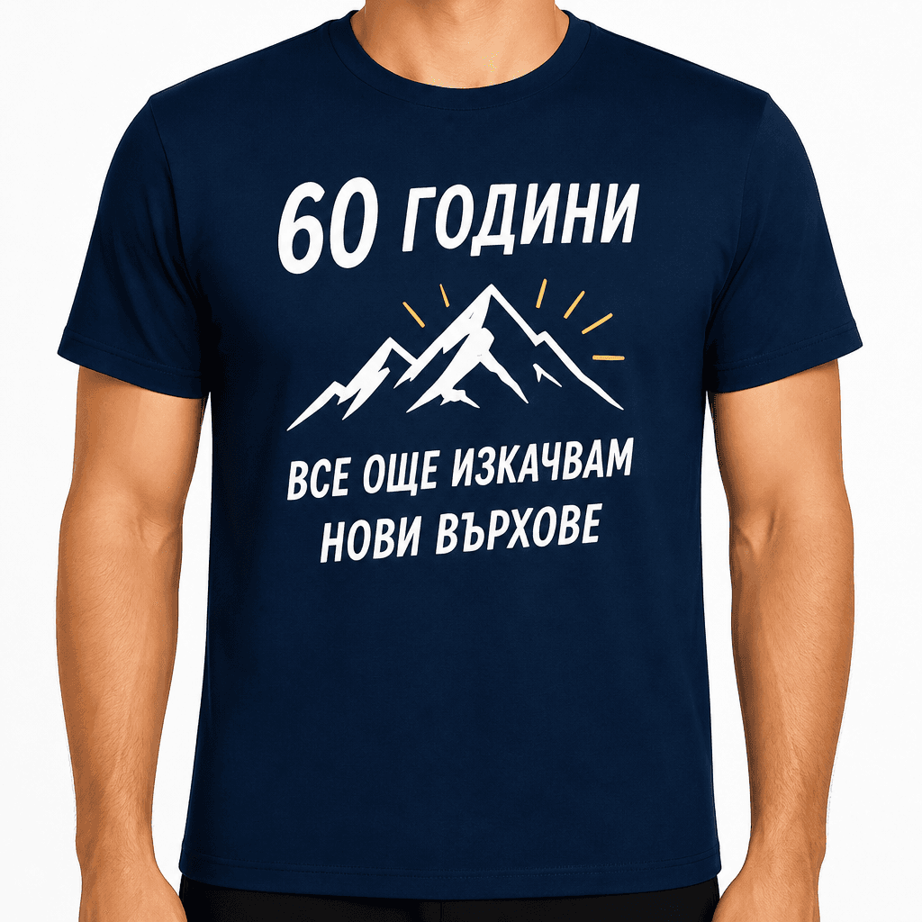 Тениска за 60 години – 60 години все още изкачвам нови върхове