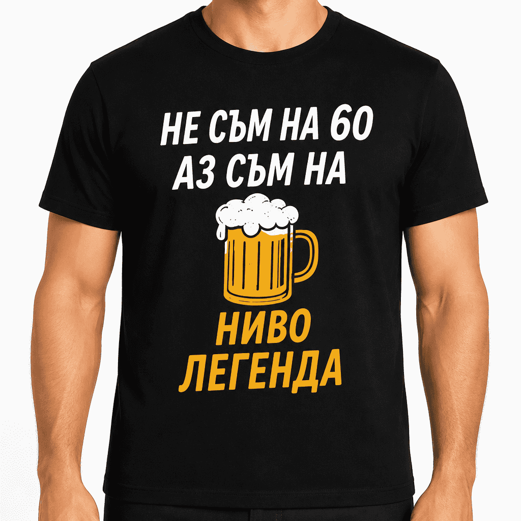 Тениска за 60 години – Не съм на 60 аз съм на ниво легенда