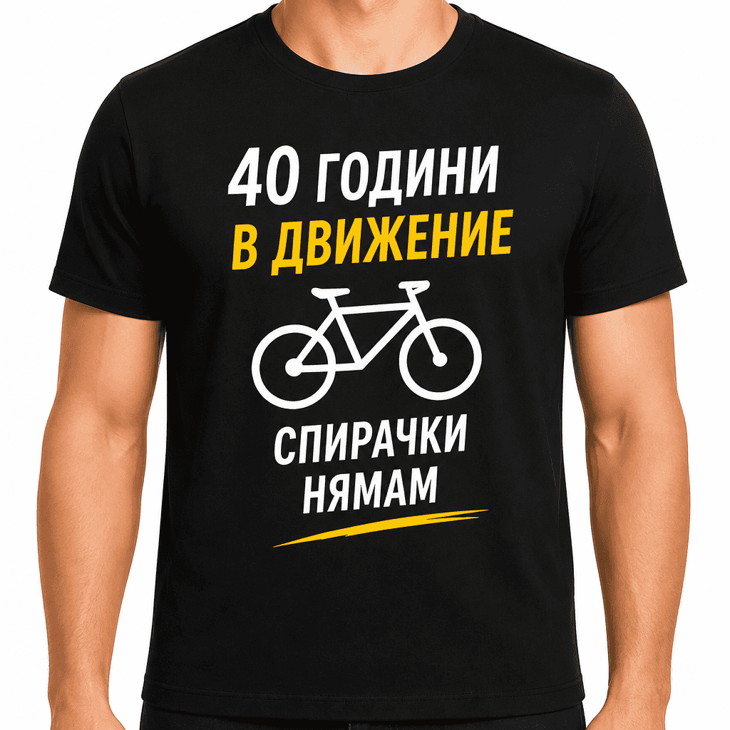 Тениска за 40 години – 40 години в движение спирачки нямам